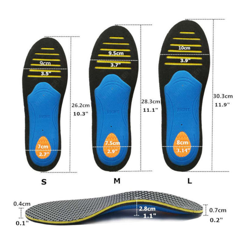 Light Arch Support Insoles - 2 Pairs